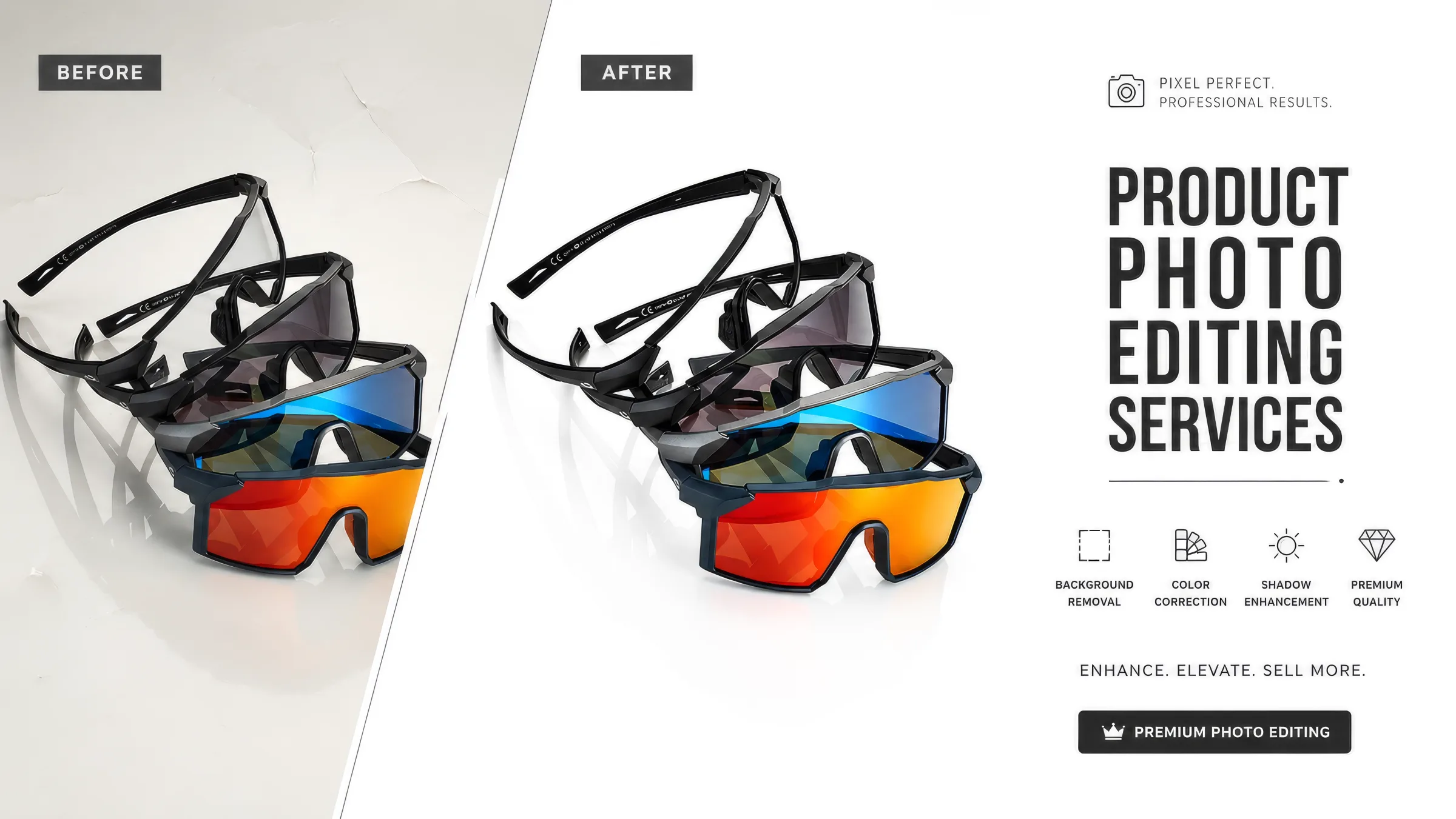 Professional jewelry photo editing and retouching — before and after example by Jewelry Photo Magic
