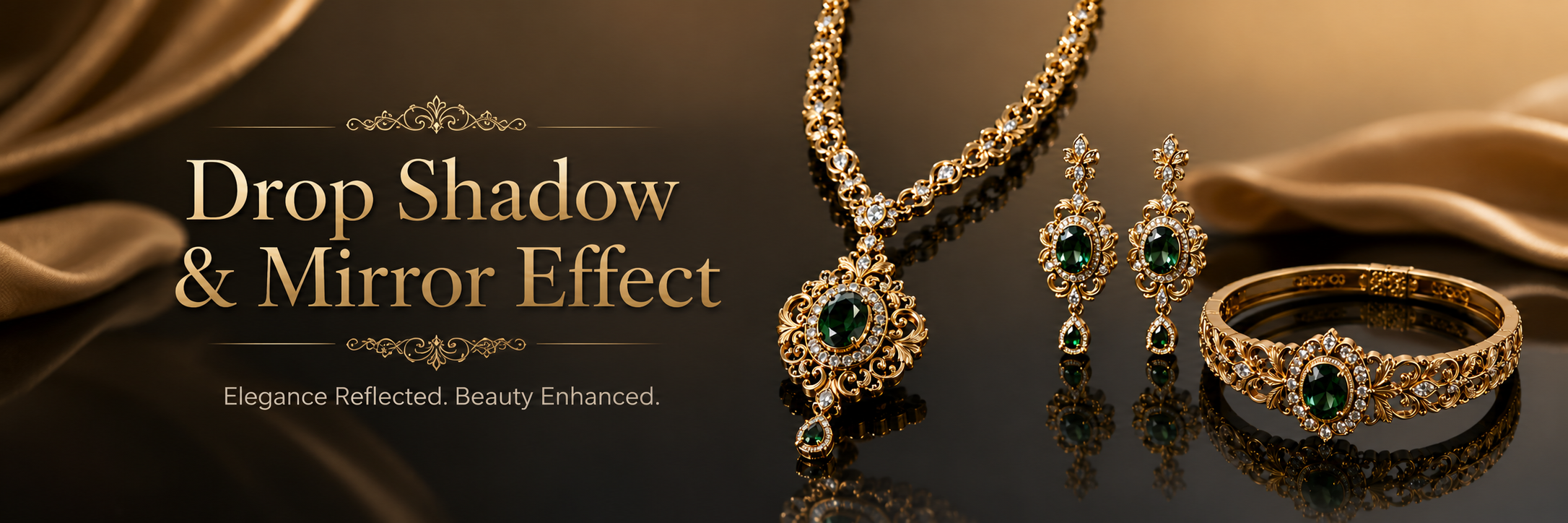 Drop Shadow and Mirror Effect — jewelry photo editing service and pricing