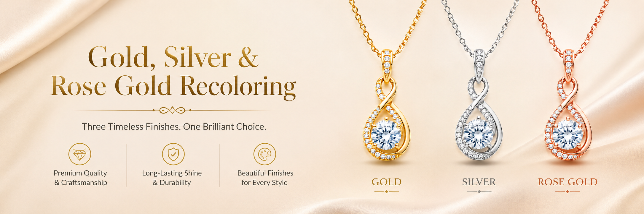 Gold, Silver and Rose Gold Recoloring — jewelry photo editing service and pricing