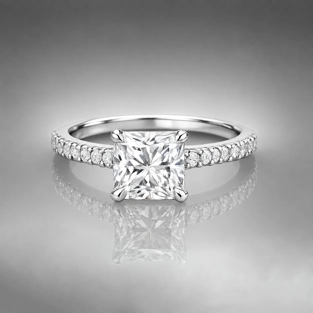 Glass Surface Reflection — Drop Shadow and Mirror Effect after professional editing by Jewelry Photo Magic