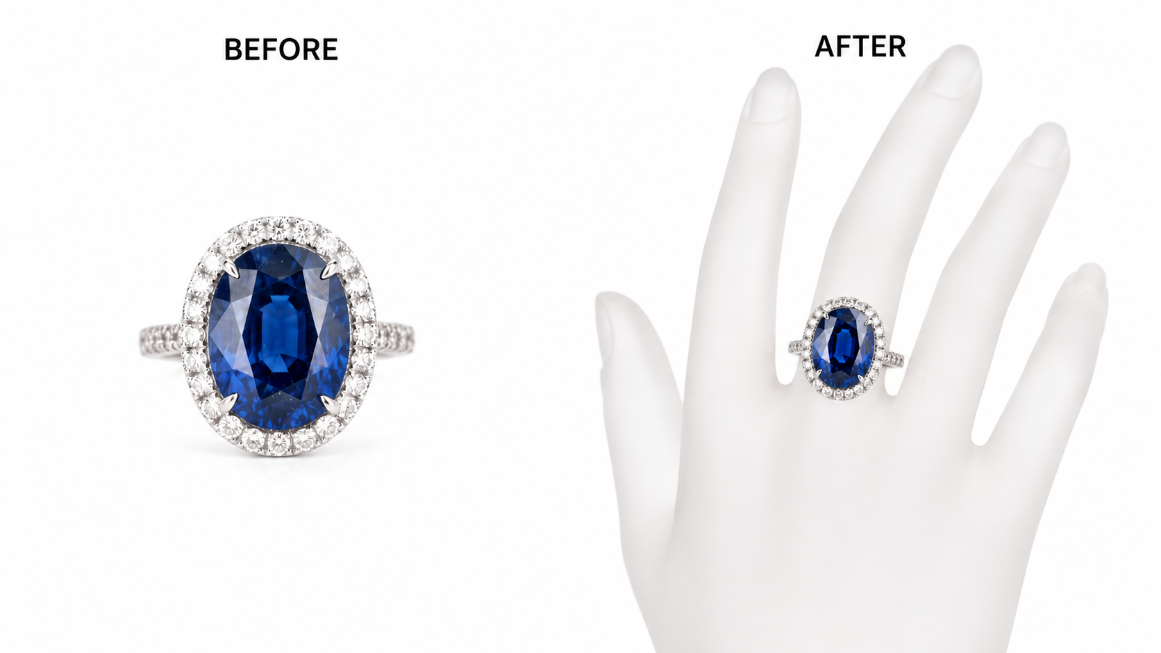 Background Editing & Mannequin Removal — professional jewelry photo editing samples