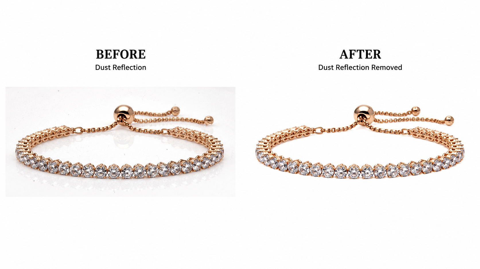 Dust Reflection Removal — professional jewelry photo editing samples