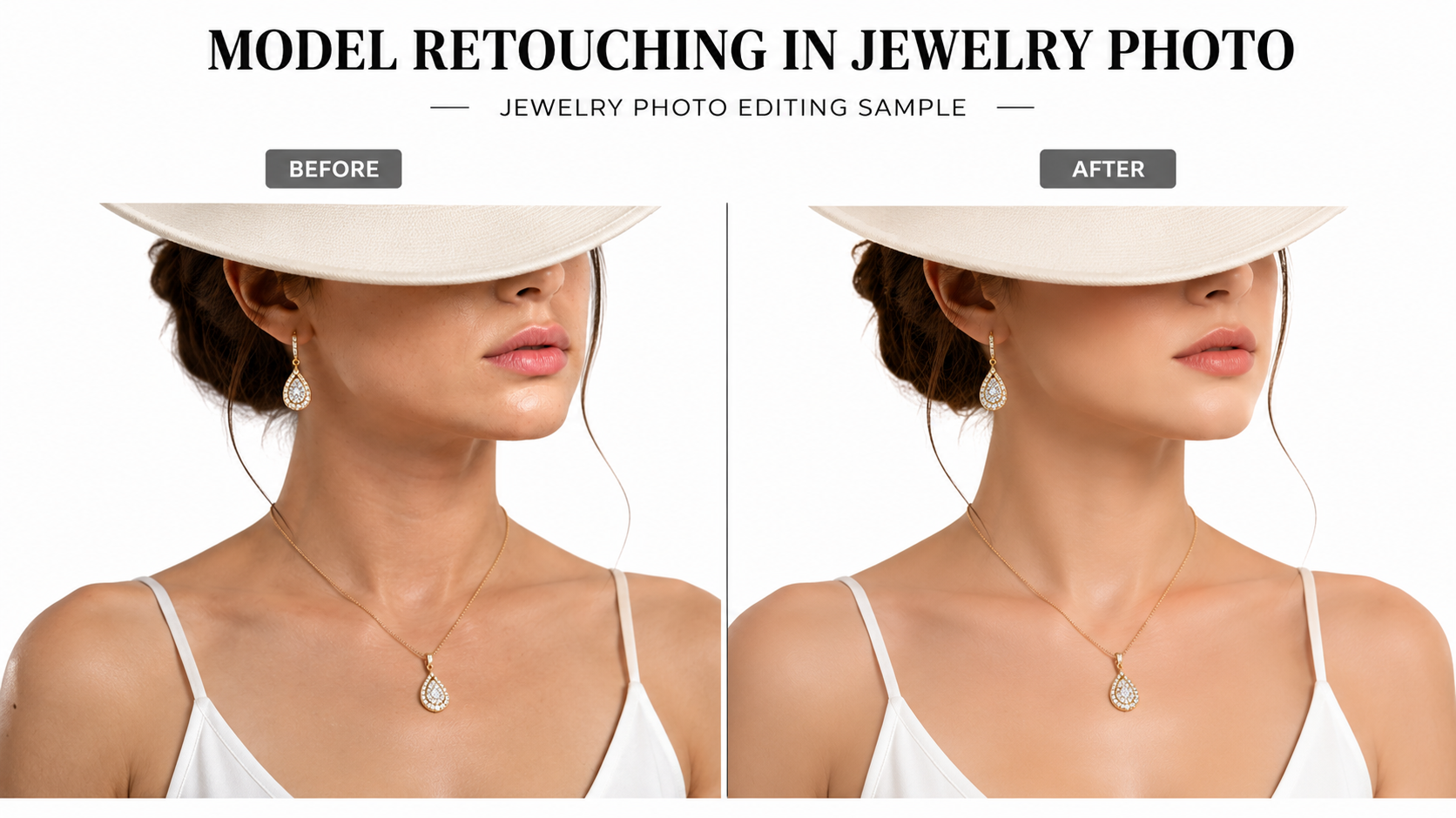 Model Retouching in Jewelry Photo — professional jewelry photo editing samples