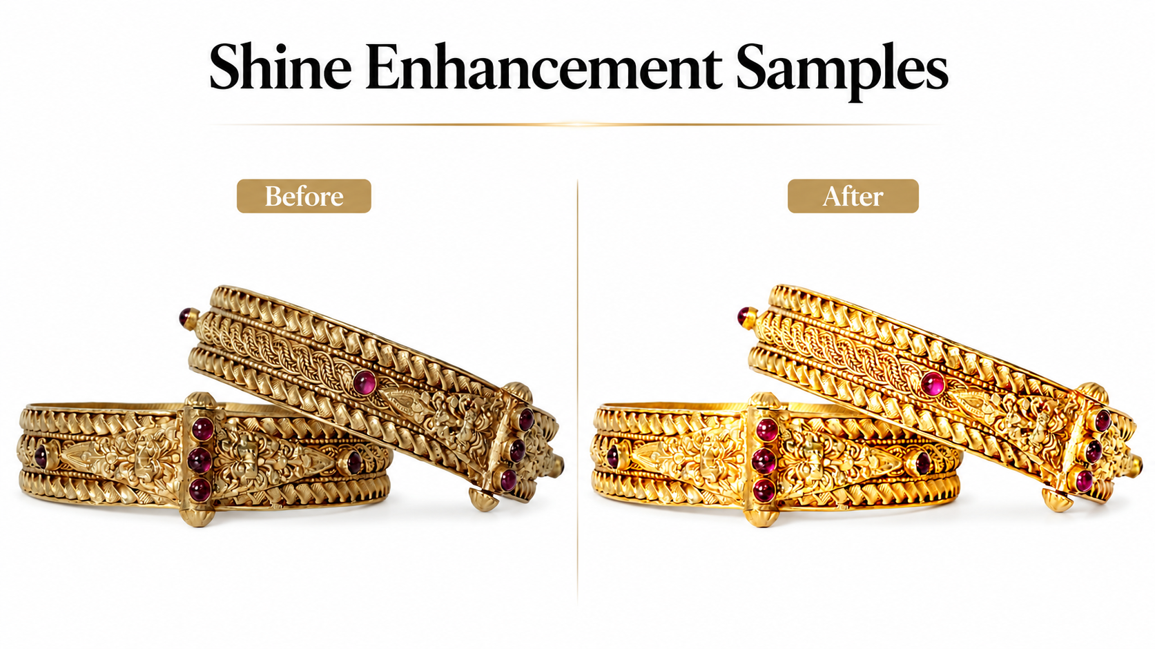 Shine Enhancement — professional jewelry photo editing samples